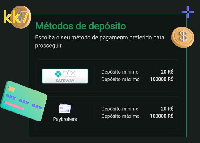 O cassino kk7bet oferece uma grande variedade de métodos de pagamento